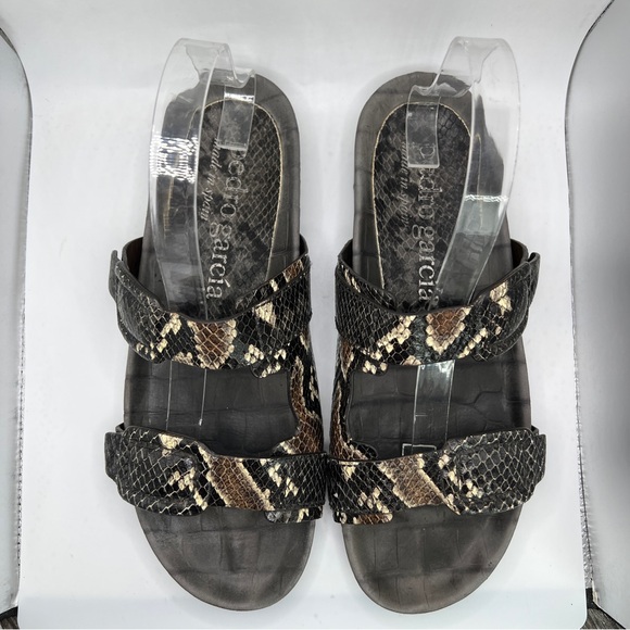 Women’s Pedro Garcia Slide Arielle Snake Embossed Sandals Size 10 (40)
